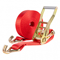 Стяжка груза 7,0т 8,0м STAFF 50мм красный храповый механизм с крюками полиэстер 1шт